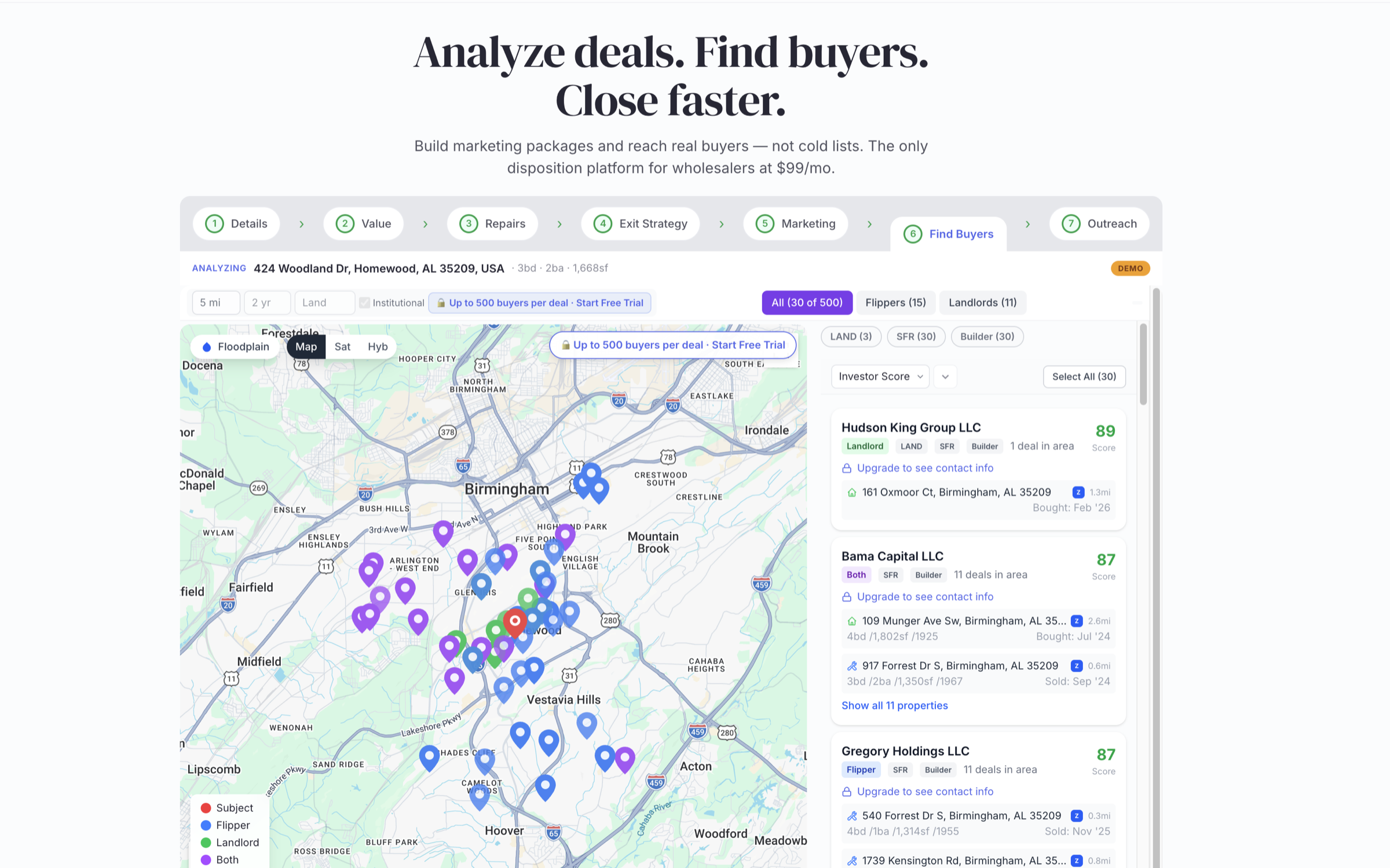 Deal Run homepage screenshot