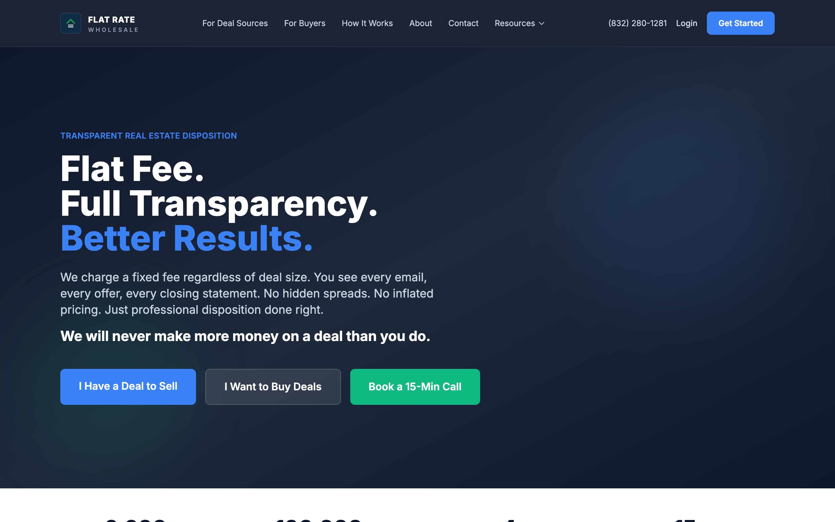 Flat Rate Wholesale homepage screenshot